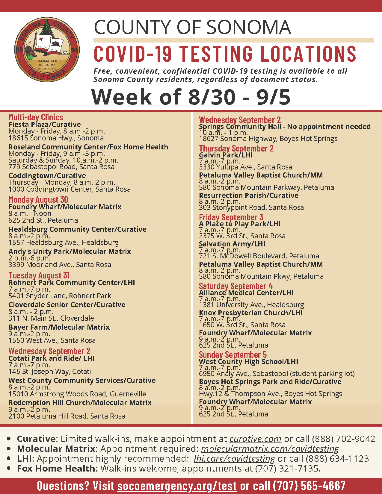 Testing Opportunities Aug 30-Sept 5 EN